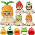 Weewooday 5 Pcs Cat Hat, Avocado, Orange, Strawberry, Pineapple, Frog