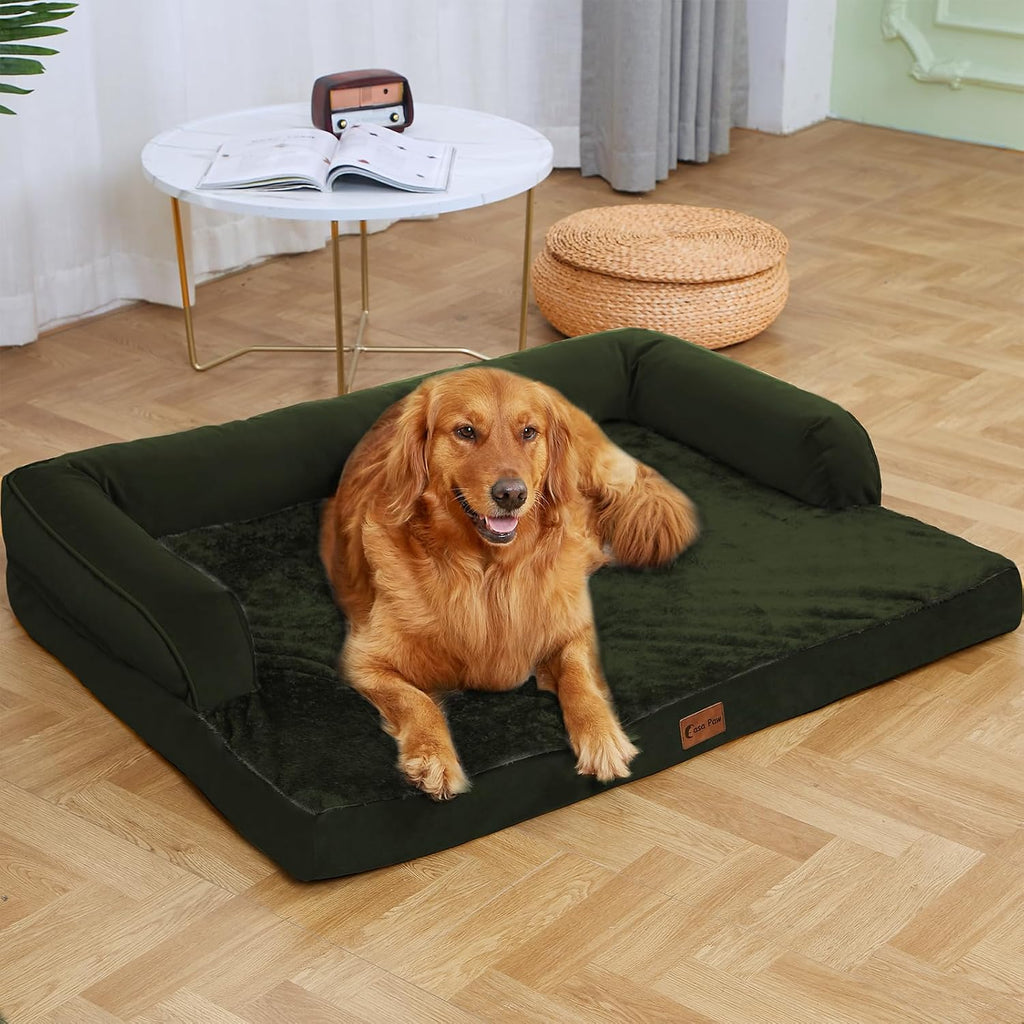 Orthopedic Dog Bed for Extra Large Dogs, 53x42in, Olive Green
