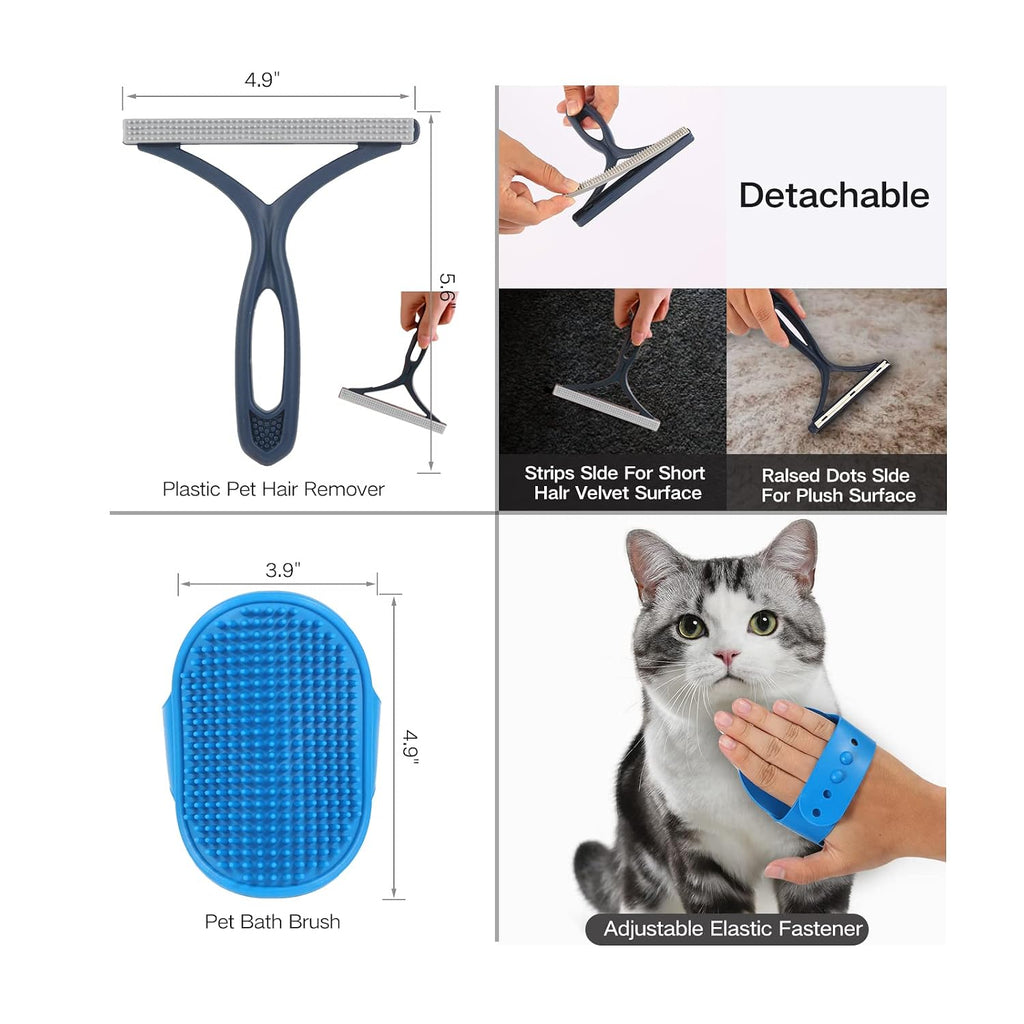 7‑in‑1 Pet Deshedding Tool, Dog Grooming Brush Set, Dog Brush Combo