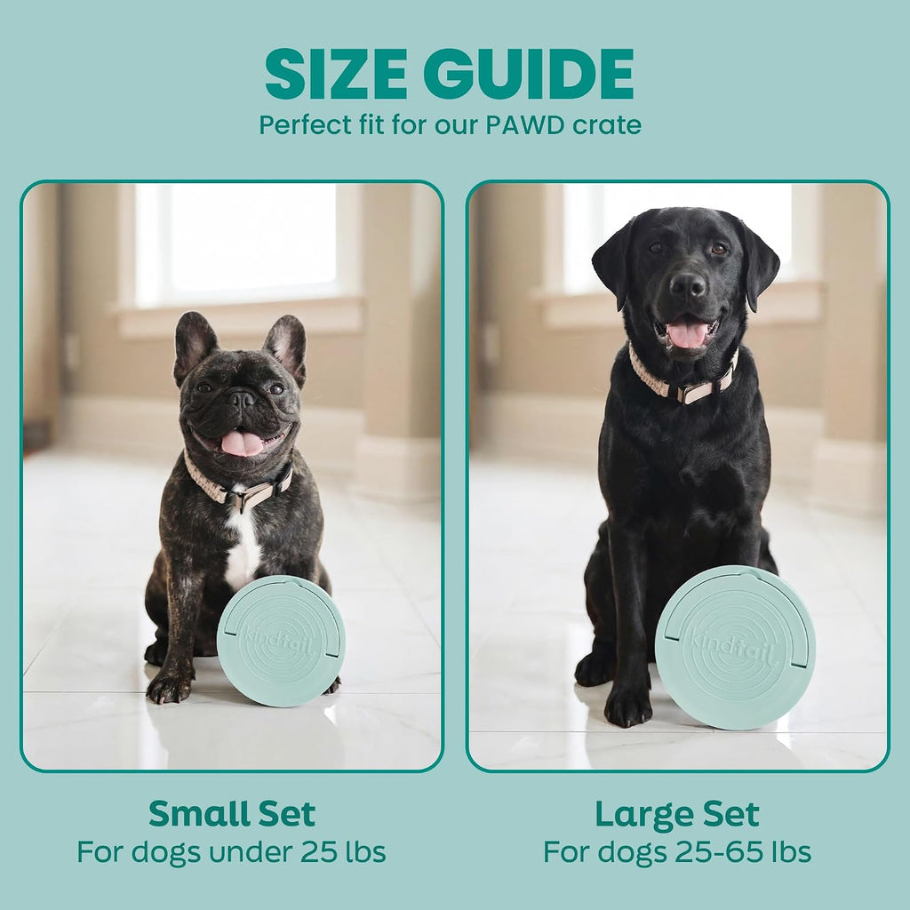 Dog Travel Bowls - Set of 2 Portable Pet Food & Water Dishes with Lid & Handle - Each Nesting Container Includes a Non-Slip Silicone Base - Microwave & Dishwasher Safe - BPA & Toxin-Free