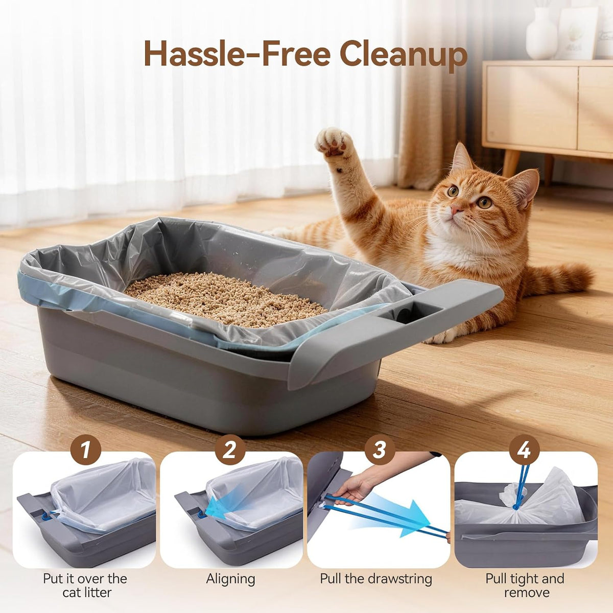 Cat Litter Bags 27"x13" for NeakM1 & Petpiv 11/12, Thick with Drawstring