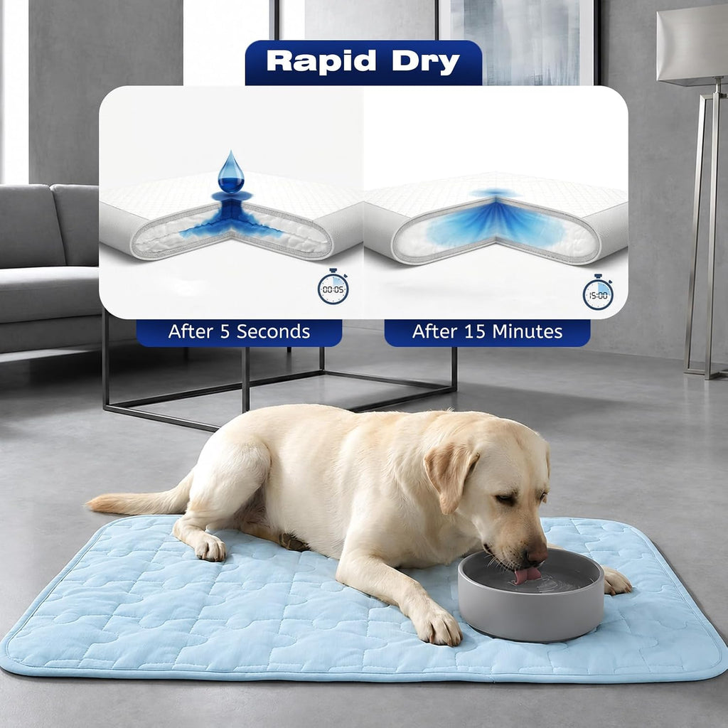 Cooling Dog Mat Large, Breathable 3D Mesh No-Gel Pad, Blue