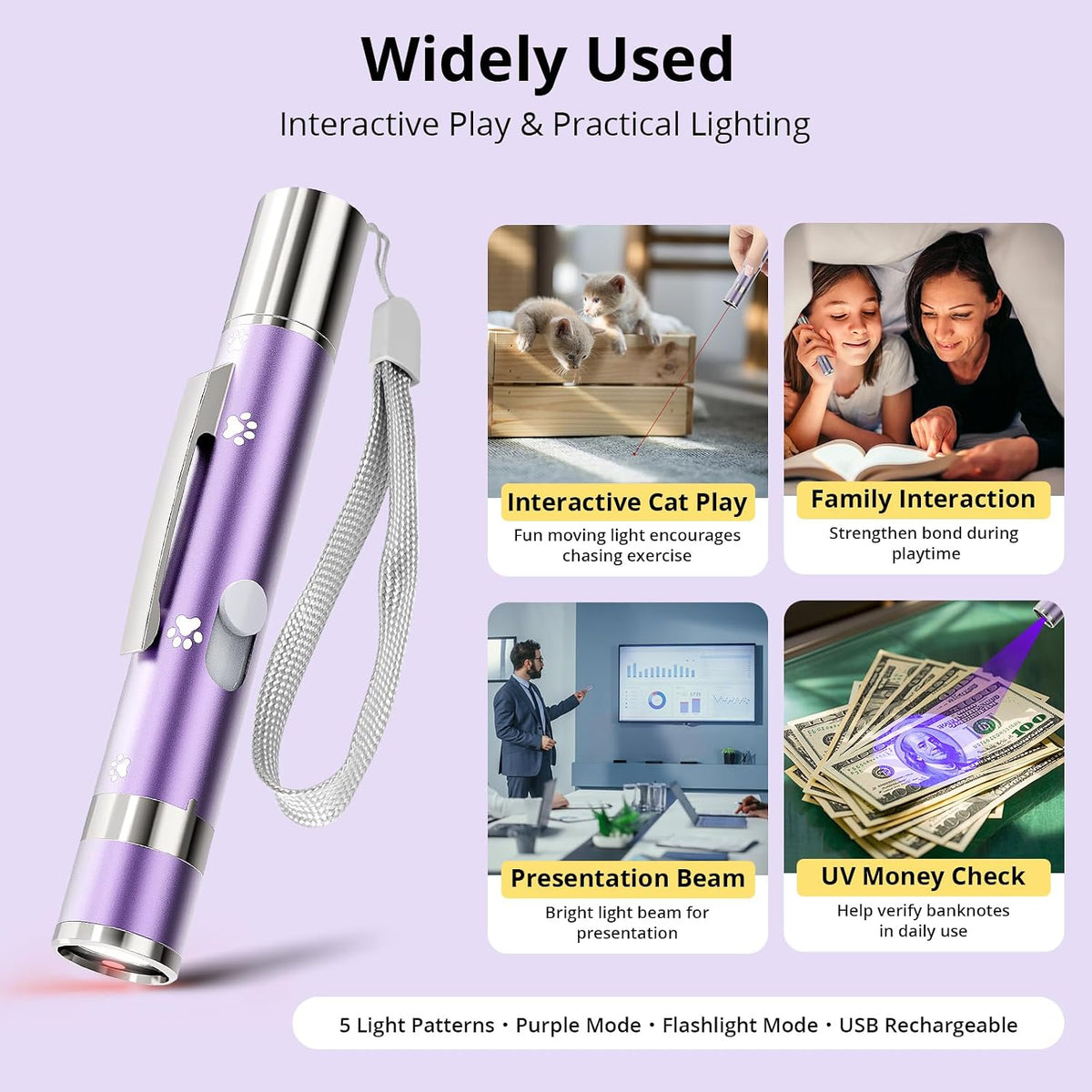 Cat Toys, Rechargeable, Interactive USB Chase Toy for Cats & Kittens