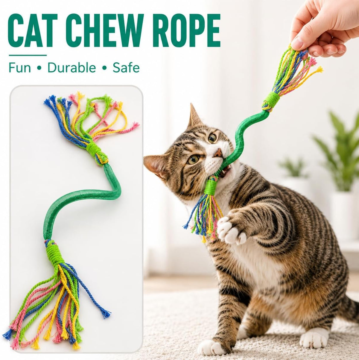7 Pack Interactive Catnip Toys & Chew Rope Toy for Cats/Kitten