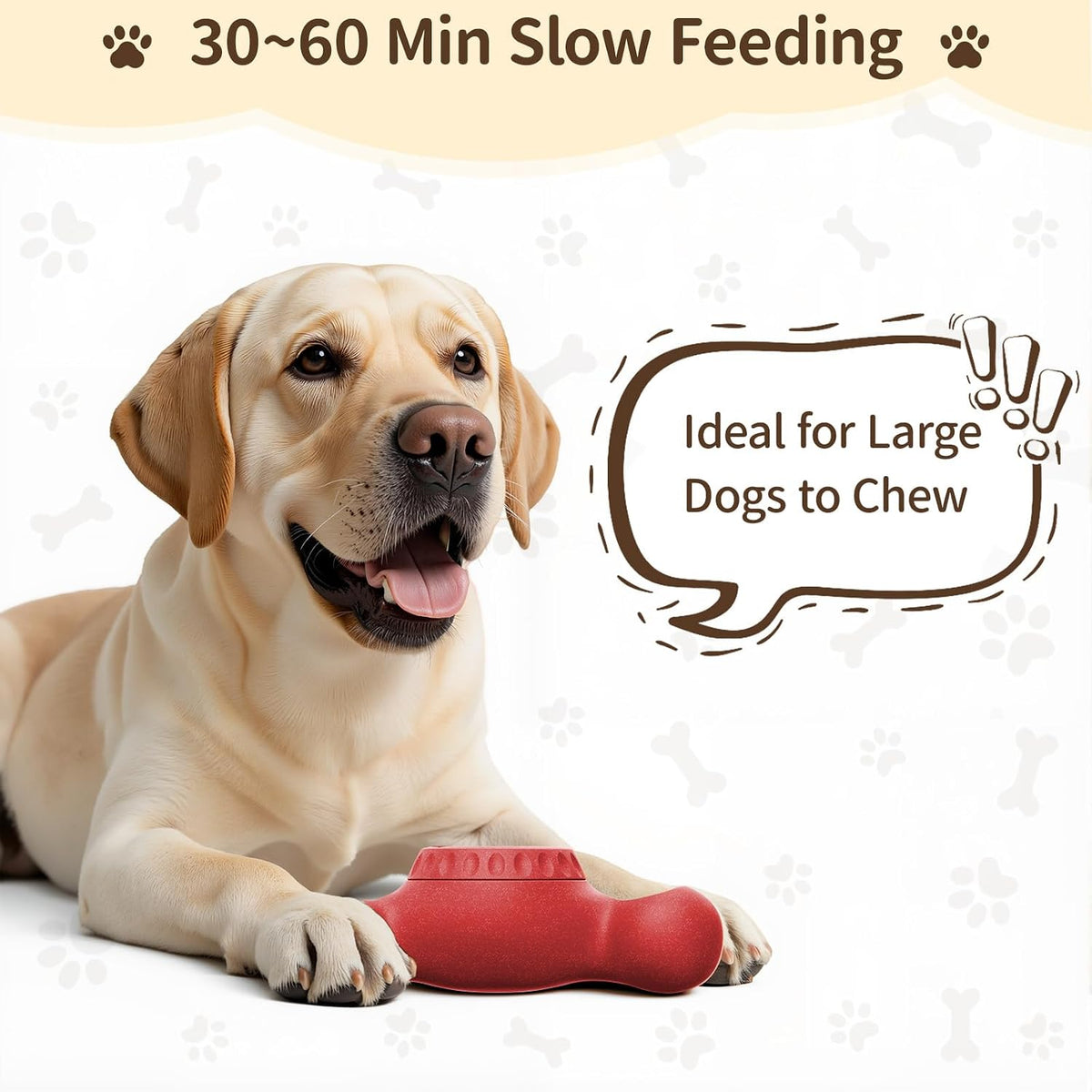3-in-1 Enrichment Dog Toy for Aggressive Chewers, Frozen Treat Toy & Interactive Treat Dispenser with Peanut Butter Grooves, Long Lasting Slow Feeder Chew Toy for Large Dogs,Easy to Clean,Red