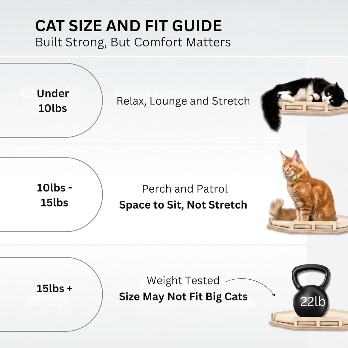 INICIO Cat Wall Shelves and Steps, 4-Piece Wooden Cat Wall Furniture Set