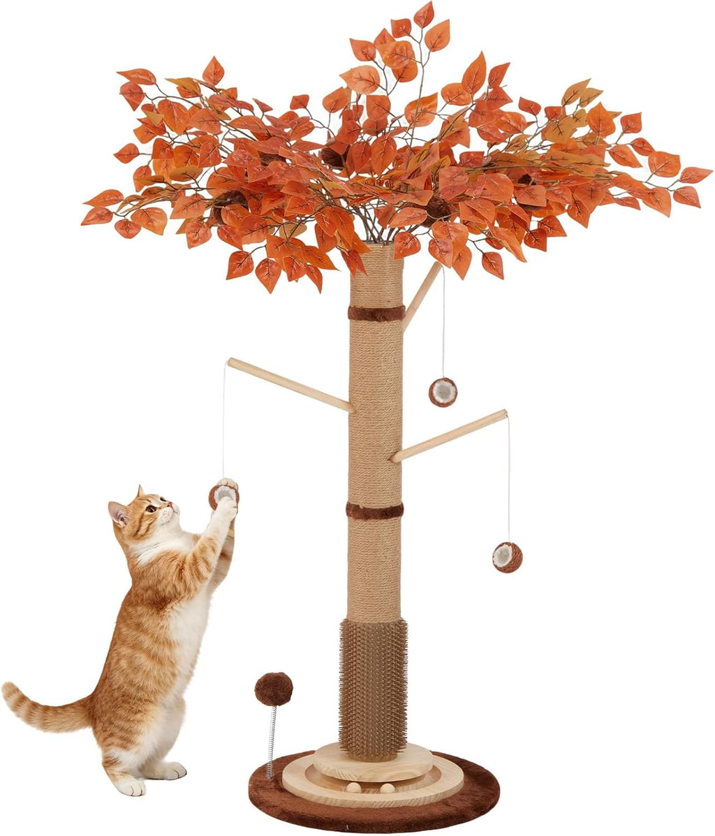 46" Extra Tall Cat Scratching Post with Toy for Large and Adult Indoor Cats
