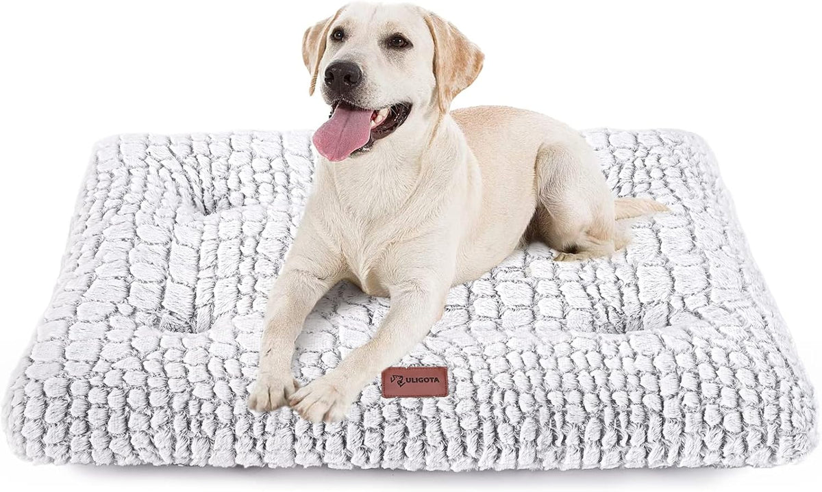 Dog Bed Crate Pad for Medium Dogs 36"x24" White