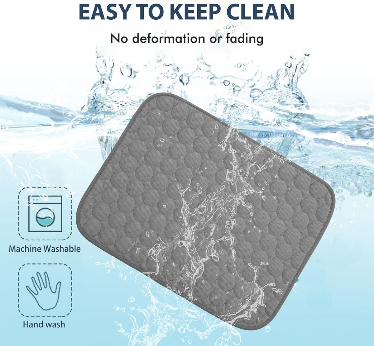 MICROCOSMOS Summer Cooling Mat & Sleeping Pad- Water Absorption Top, Materials Safe, Easy Carry, EZ Clean. Keep Cooling for Pets, Kids and Adults.(Drak Grey, 48" x24")