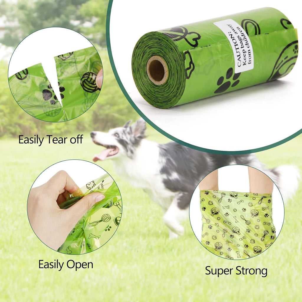 1080PCS Dog Poop Bags Bulk– Strong Leakproof for Clean Hands | Scented Dog Waste Bags Refill Rolls with Strong Seams for Daily Walks Outdoor Cleanup and Multi-Dog Homes - Green