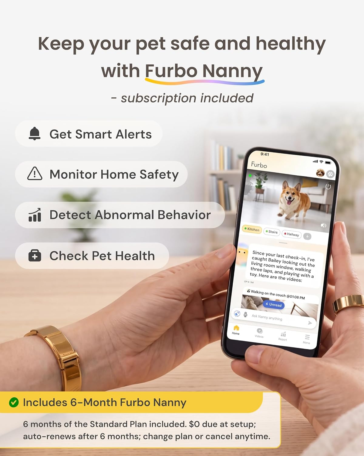 Furbo Mini Pet Camera [6-Month Subscription Included]