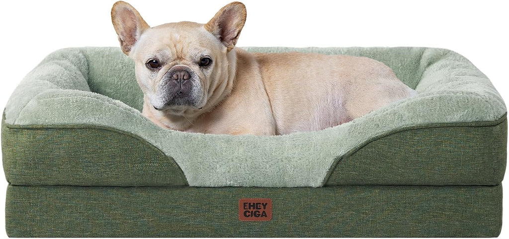 EHEYCIGA Orthopedic Dog Bed for Medium Dog, Memory Foam Dog Couch, Green
