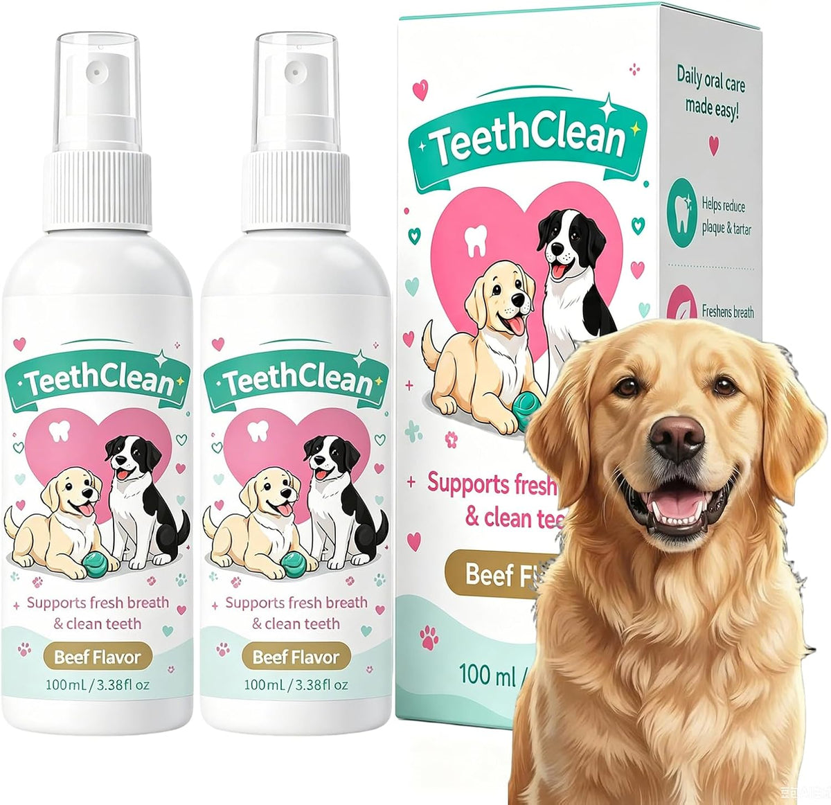 2Pcs Premium Dental Spray, Probiotic Oral Spray, Suitable for Dogs and Cats, Freshens Breath, Helps Keep Teeth Clean and Gums Healthy, Maintains Oral Hygiene - No Brushing Required (100ml)