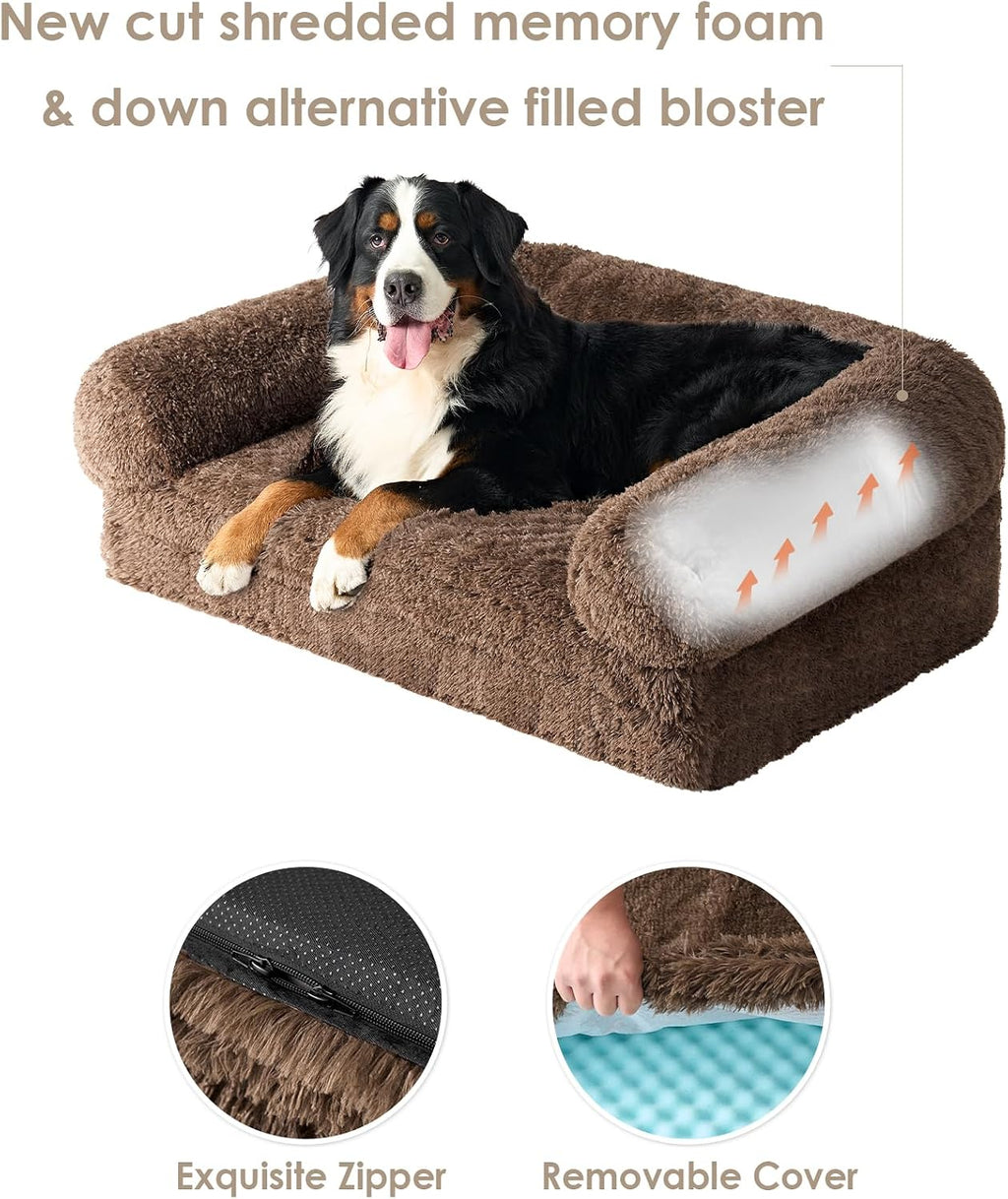 EHEYCIGA Orthopedic Foldable Human Dog Bed - 72x44x11, Brown
