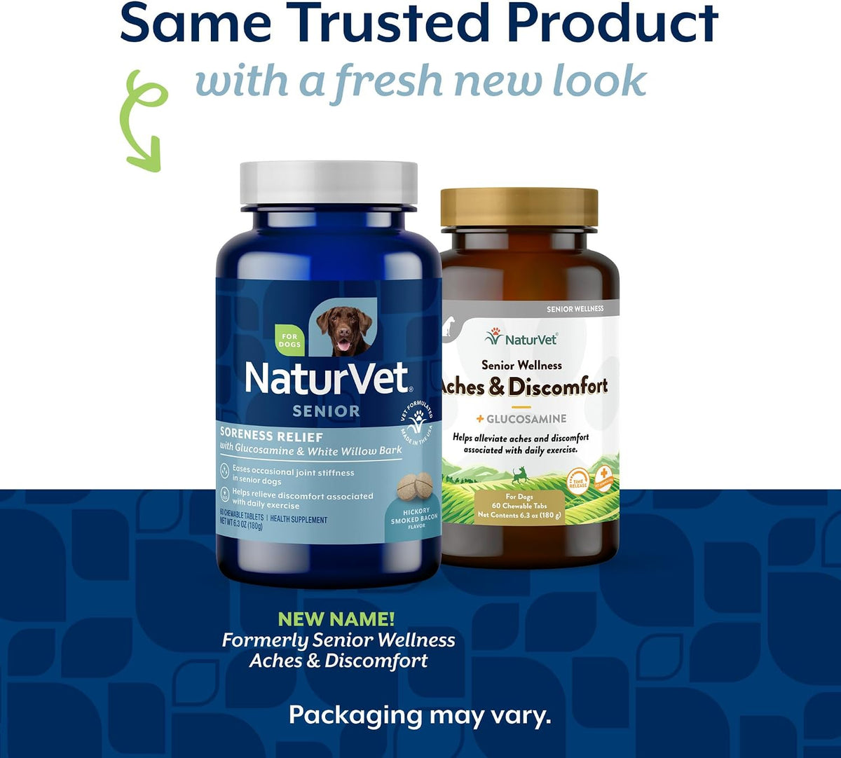 NaturVet Senior Wellness Aches & Discomfort for Dogs Plus Glucosamine- 60ct