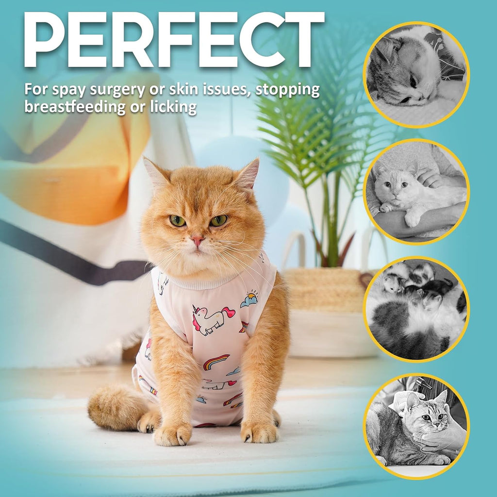 Avont Cat Recovery Suit - Kitten Onesie for Cats After Surgery