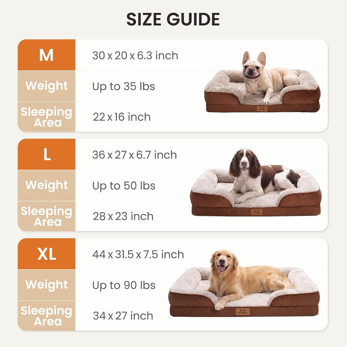Orthopedic Dog Bed Medium Size Dog, Memory Foam Dog Bed Couch, 30" L