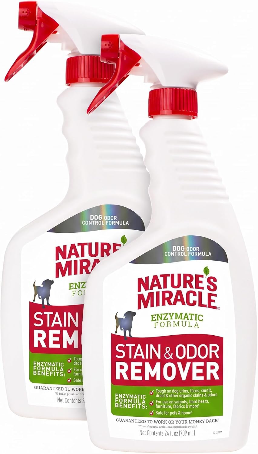 Nature's Miracle Dog Stain and Odor Remover,Everyday Mess Enzymatic Formula,24 fl oz,(Pack of 2)