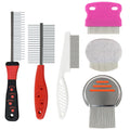 6 Pack Stainless Steel Flea Combs, Pet Grooming Set for Dogs & Cats