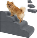 4-Step Dog Stairs, 19.8 Inch High Pet Steps for Small Dogs and Cats, Non-Slip Indoor Pet Ramp, Grey