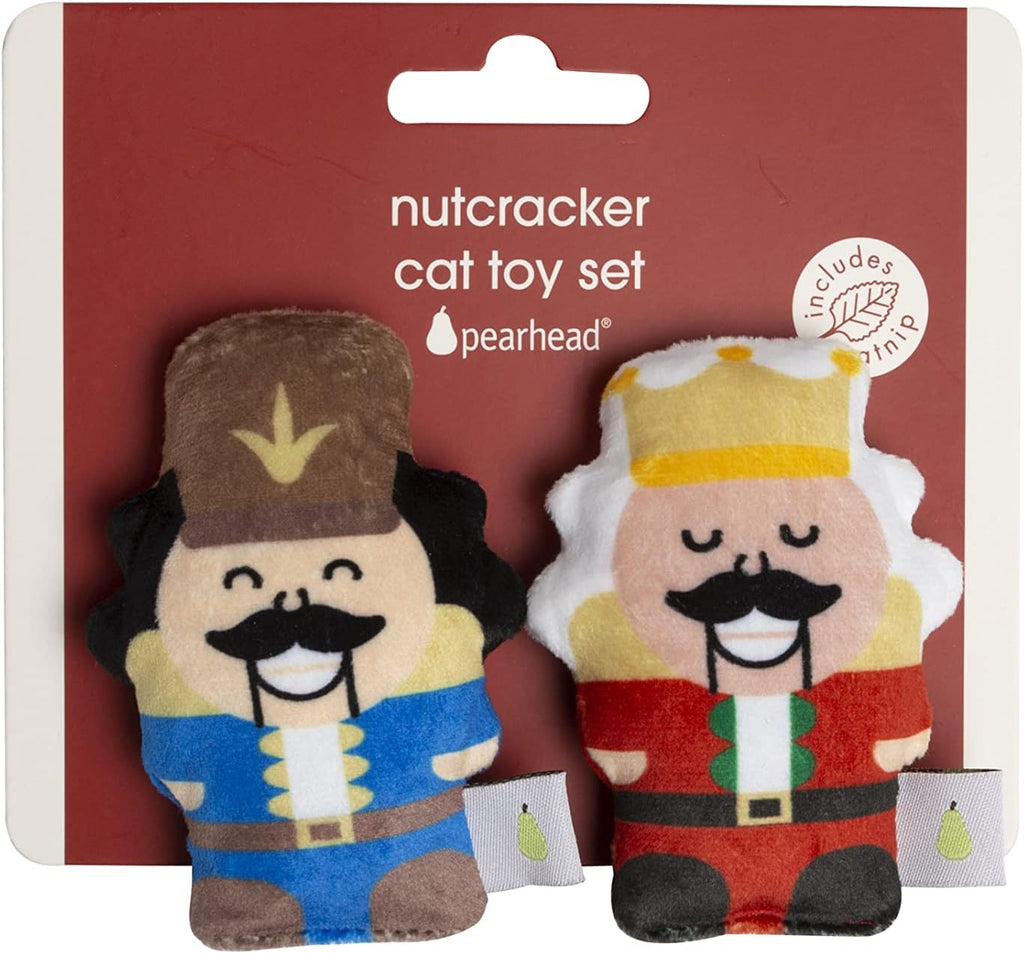 Pearhead Holiday Nutcrackers Cat Toy Set, Christmas Pet Owner Gift