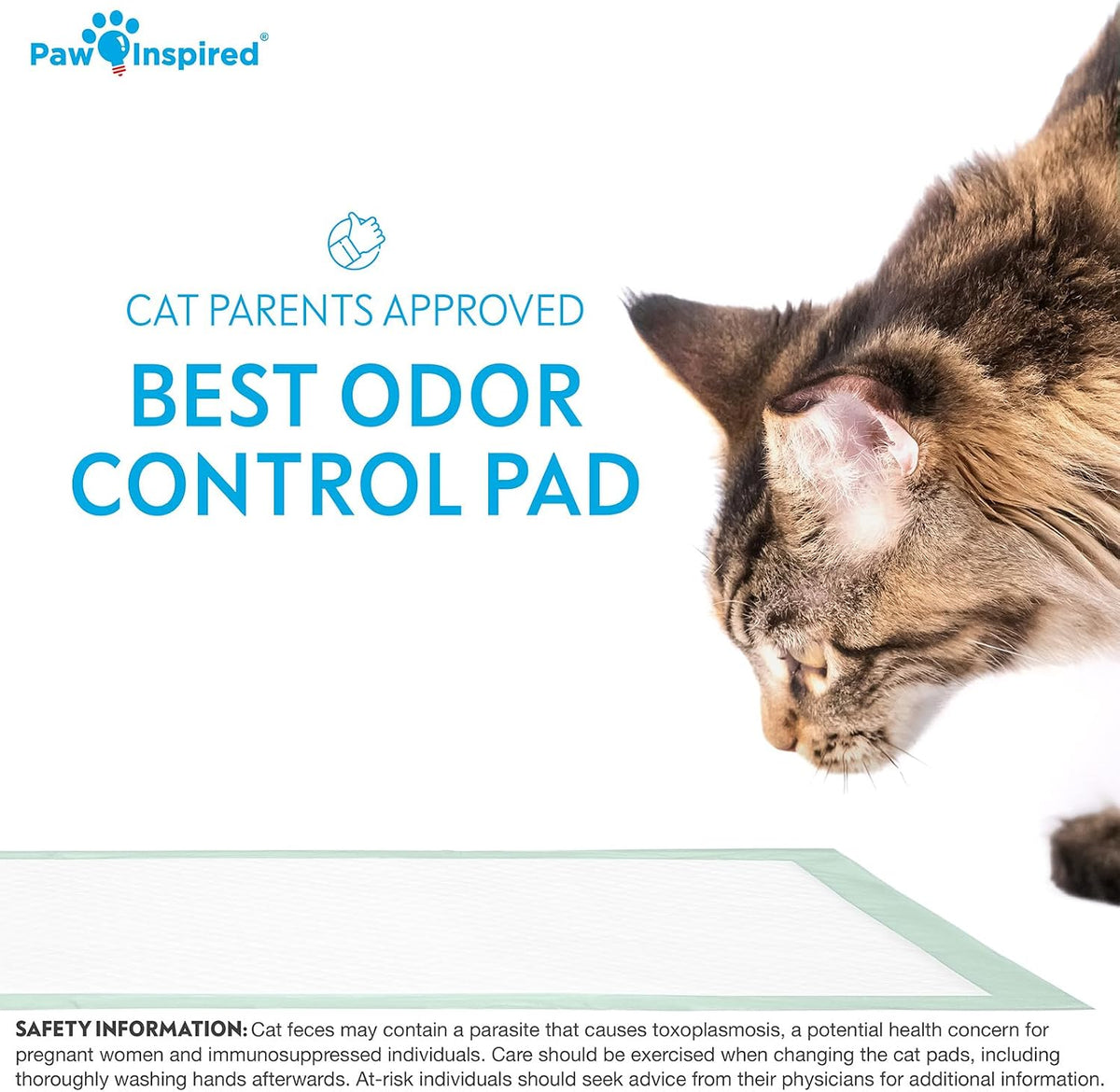 Paw Inspired Cat Pads, Original/Unscented, 16.9 x 11.4 Inch, 20 Count | Generic Refills for Tidy Cats Breeze Litter Box System, Super Absorbent Pee Pads, Kitty Litter Liners for Easy Cleaning