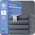 Accompagner Incontinence Bed Pads Washable Waterproof, Ultra-Absorbent Reusable Underpads for Diaper Changing, Nursing, Bedridden, Adults, Seniors, Kids and Dogs (Dark Gray, 36"x36"(Pack of 4))