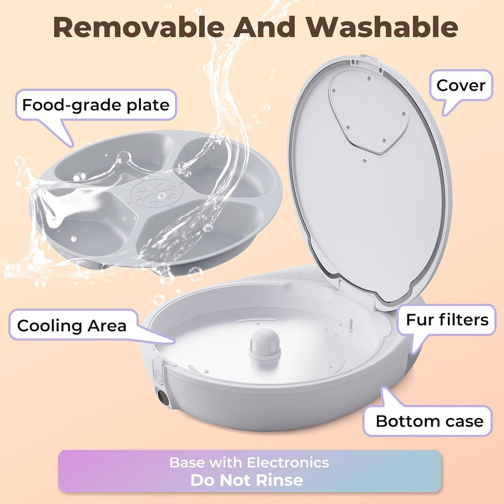 Automatic Cat Feeder for Wet Food, Smart Dual-Temp Semiconductor