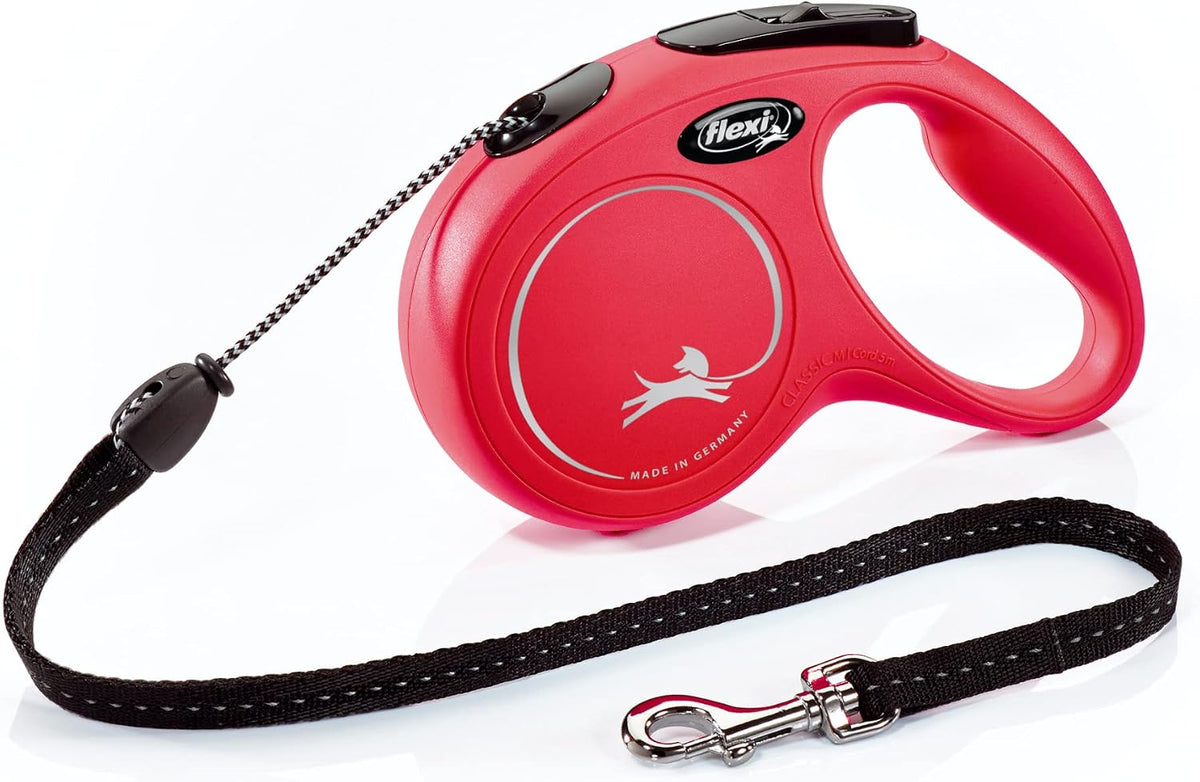 FLEXI® Classic Cord Retractable Dog Leash, Medium, 16 ft - Red