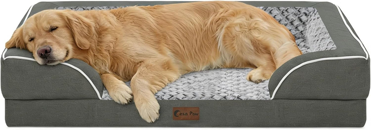 Orthopedic Dog Bed for Extra Large Dogs, 42x30in, Dark Grey