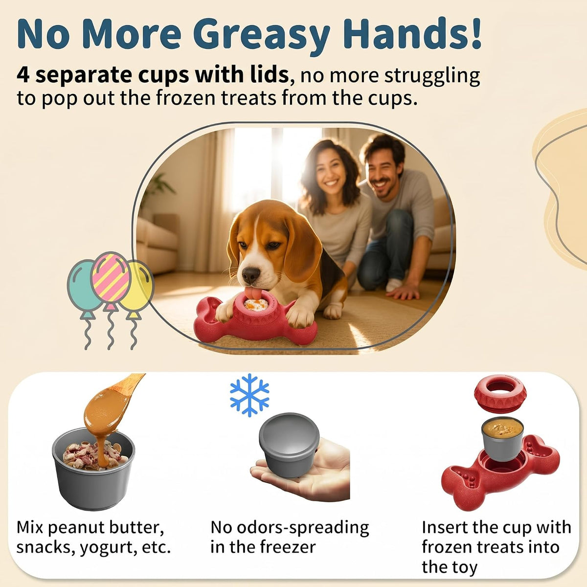 Enrichment Frozen Dog Treat Dispensing Interactive Chew Toy, Red