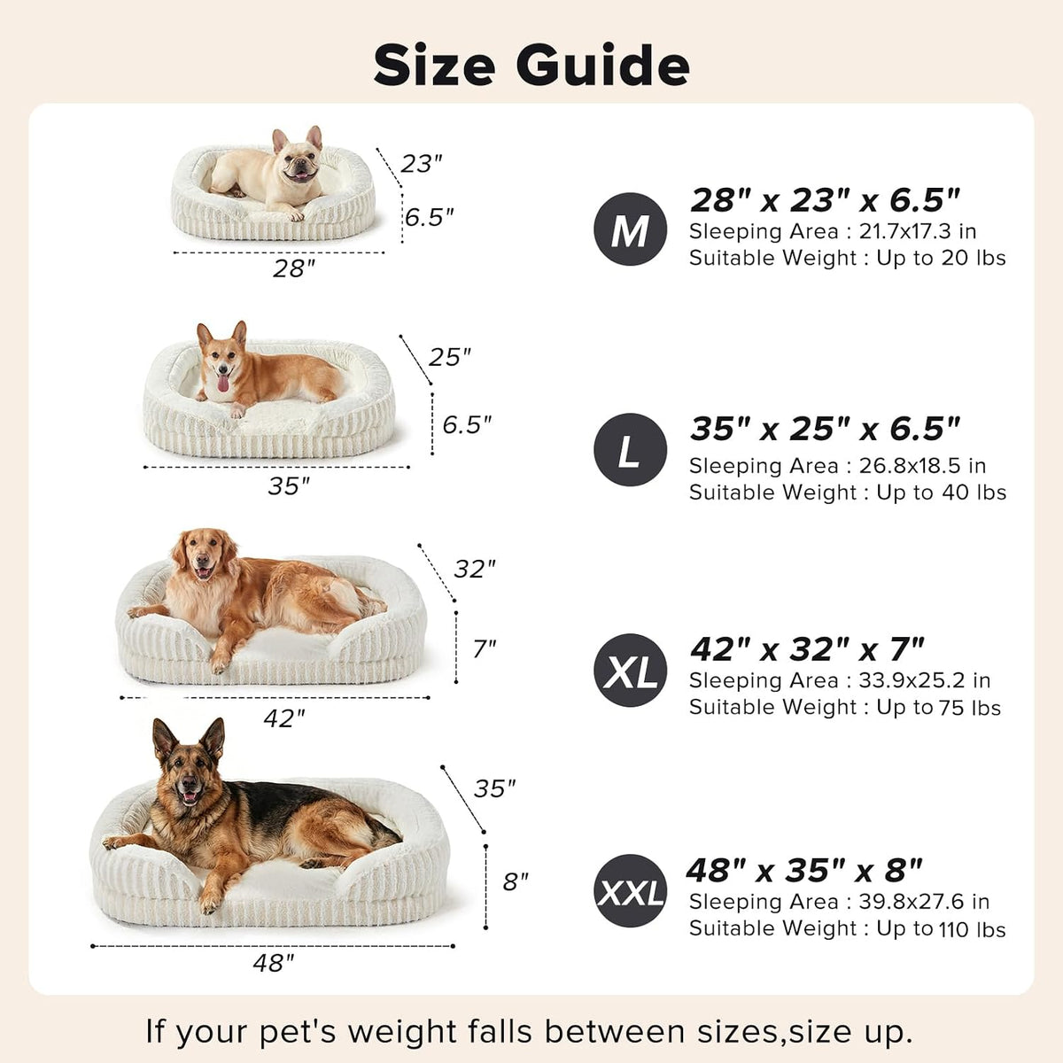 MIXJOY Orthopedic Dog Beds Large Sized Dog,Washable XXL Large Dog Bed,48"