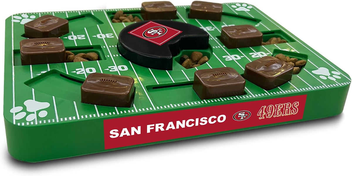 Pets First NFL San Francisco 49ers Puzzle Toy for Dogs, Slow Feeder Board for Pets, Interactive Doggie Treat Toy