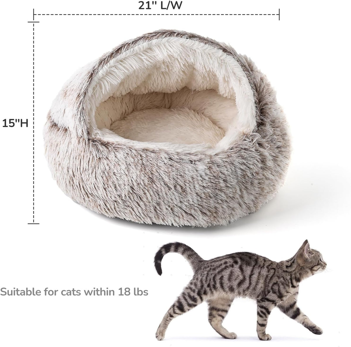 CATISM Cat Bed, Cat Beds for Indoor Cats with Covered Hooded