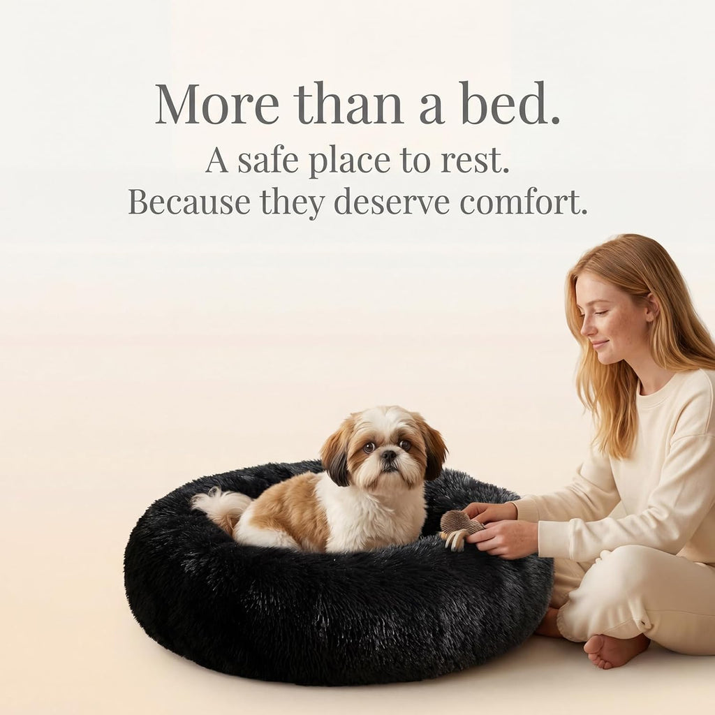 nononfish Comfortable Dog Bed for Small Dogs,Soft Donut Pet Bed