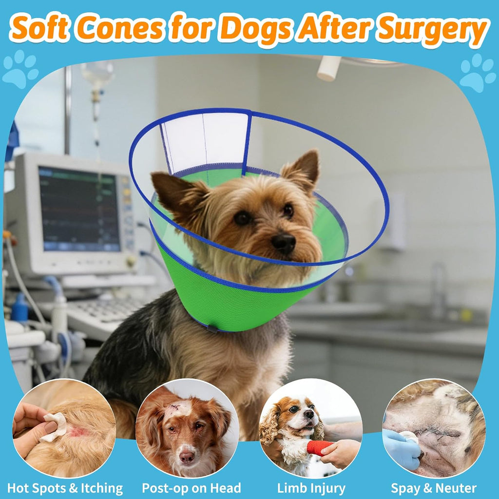 Dog Cone Collar, Clear Soft Cone to Stop Licking, Breathable Mesh