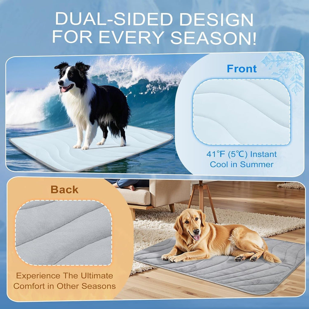Cozyide Dog Cooling Mat, Q-Max>0.45, 36" L x 23" W, Blue