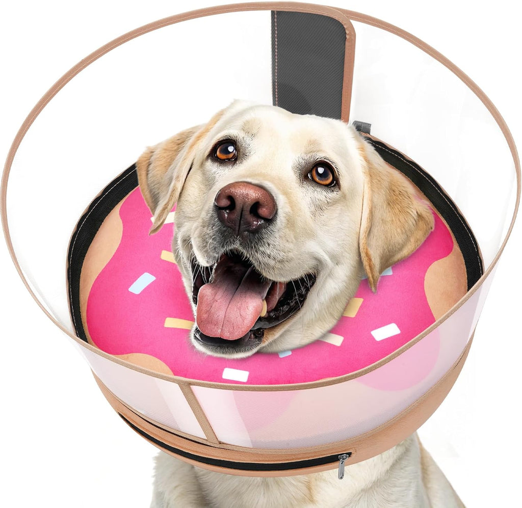 Inflatable Dog Cone with Anti-Licking Clear Shield, Fits Small Dogs