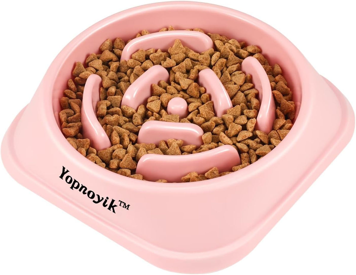 Slow Feeder Dog Bowls for Medium Dogs & Cats | Non-Slip Base, Anti-Choking Design, Reduces Bloating & Overeating, Easy to Clean, 1.5-2 Cups