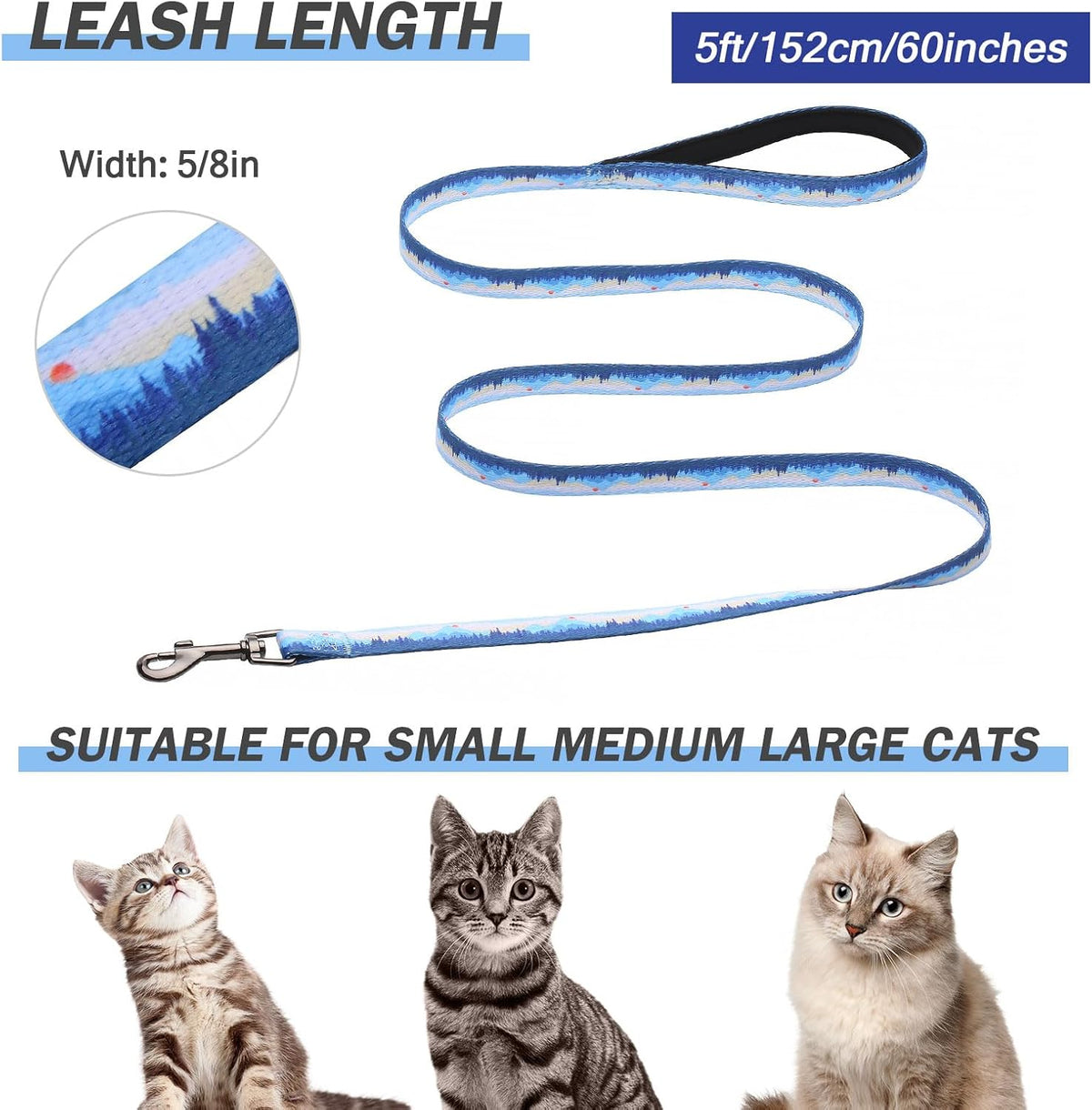 Hikiko Escape-Proof Cat Harness and Leash Set for Walking