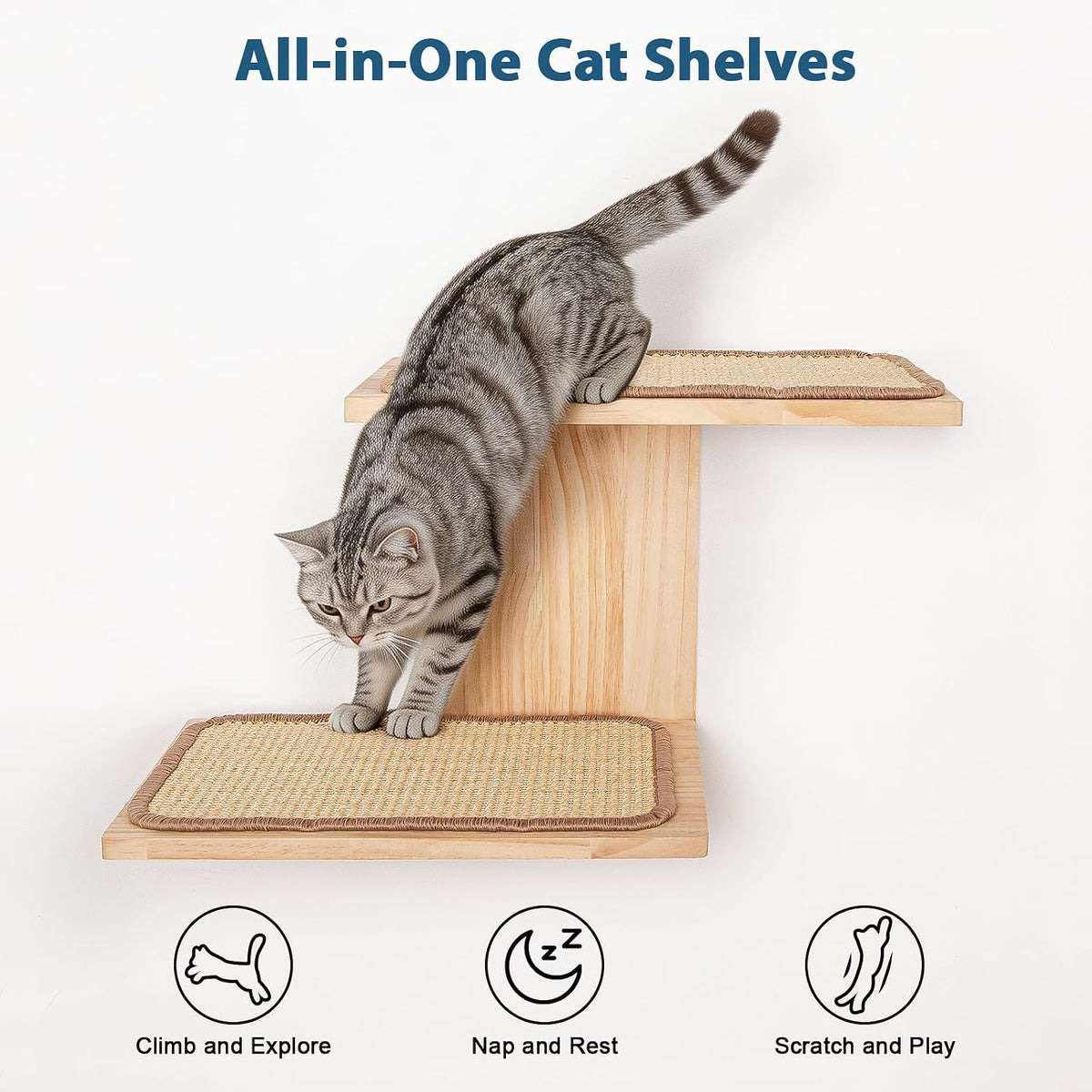 Cat Wall Shelves, Branch Style 2 Platform Cats Walls Furniture.