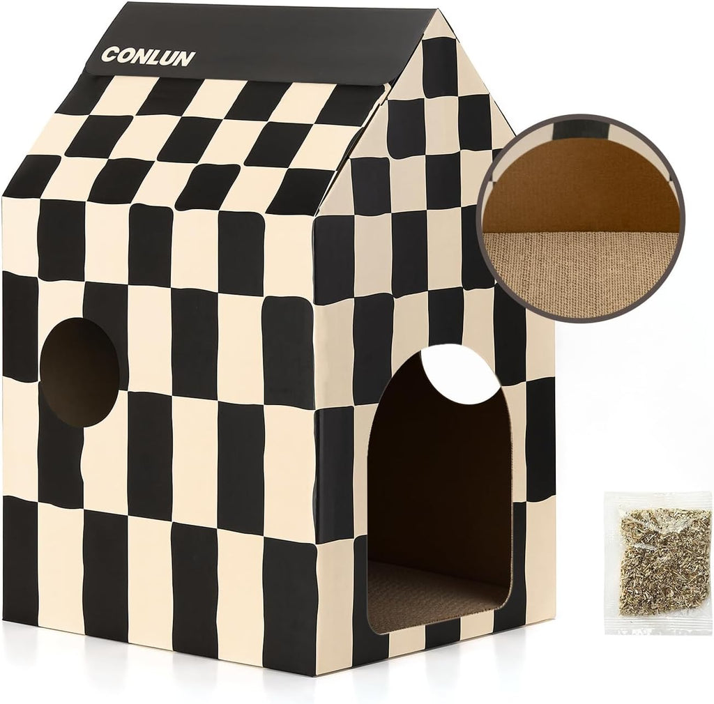Conlun 2-Pack Cat Scratching Pad House Indoor Cave <13 lbs