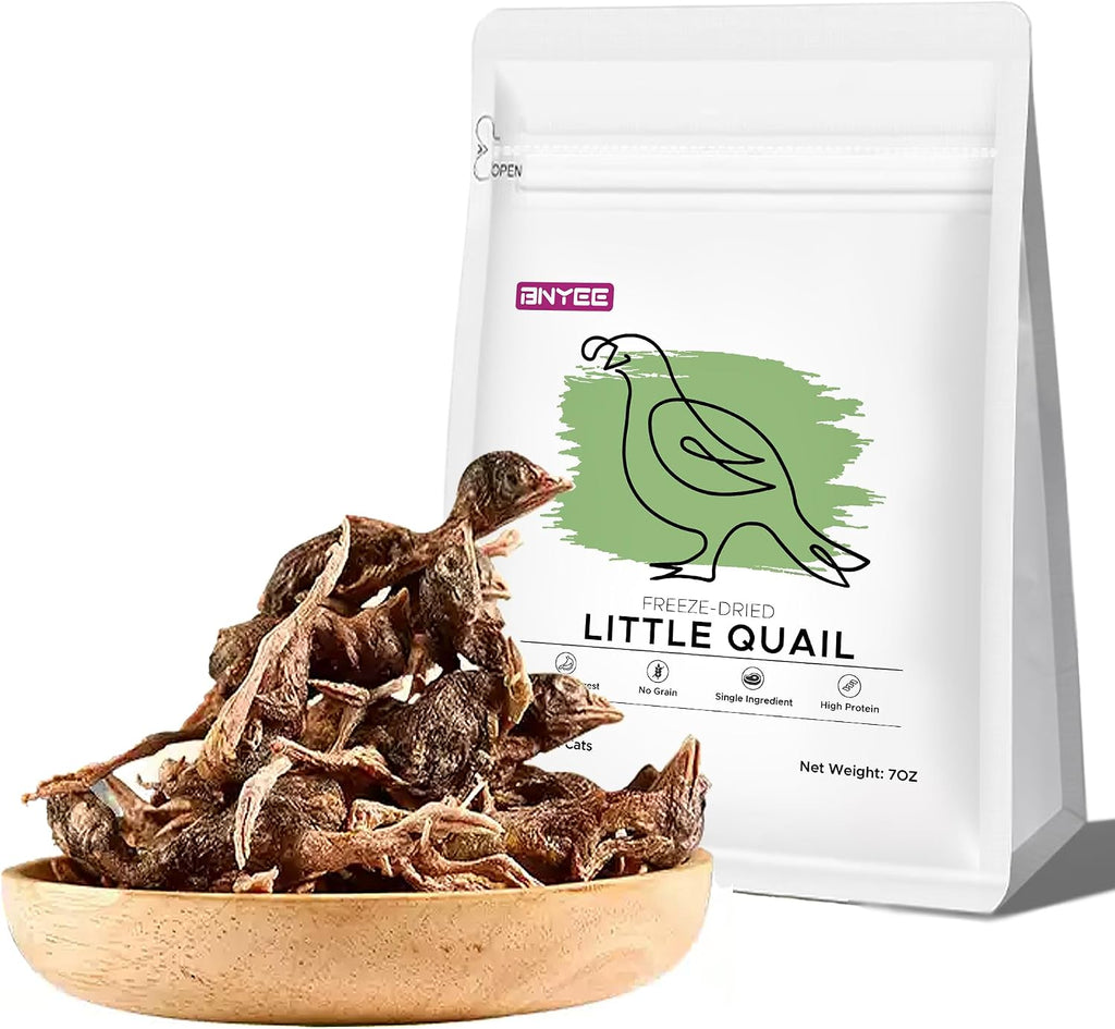 7OZ Freeze Dried Little Quail Treats for Dogs Cats
