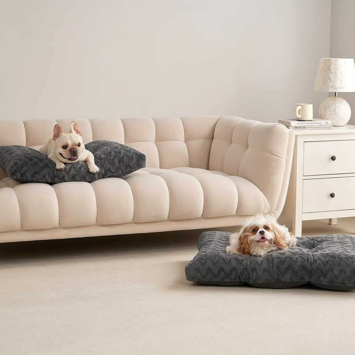 EHEYCIGA Washable XL Dog Beds Large Sized Dog, 41x27 Inch Pet Bed, Charcoal