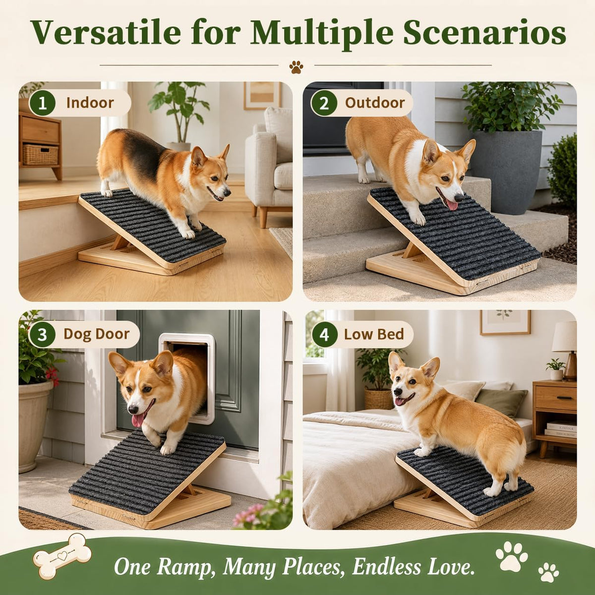 Dog Ramp for Stairs, Foldable Stair Wedges Assist for Small Dogs, 8 Pack