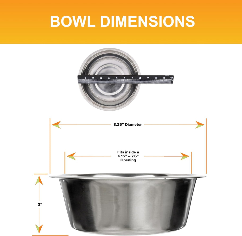 Neater Pet Brands 7 Cup (56 oz.) Stainless Steel Dog Bowls, Set of 2 Neater Feeder Replacement Bowls (M/L Express, Large Deluxe Models), Dog Food Bowl & Water Bowl, Dishwasher Safe Metal Dish for Dogs 