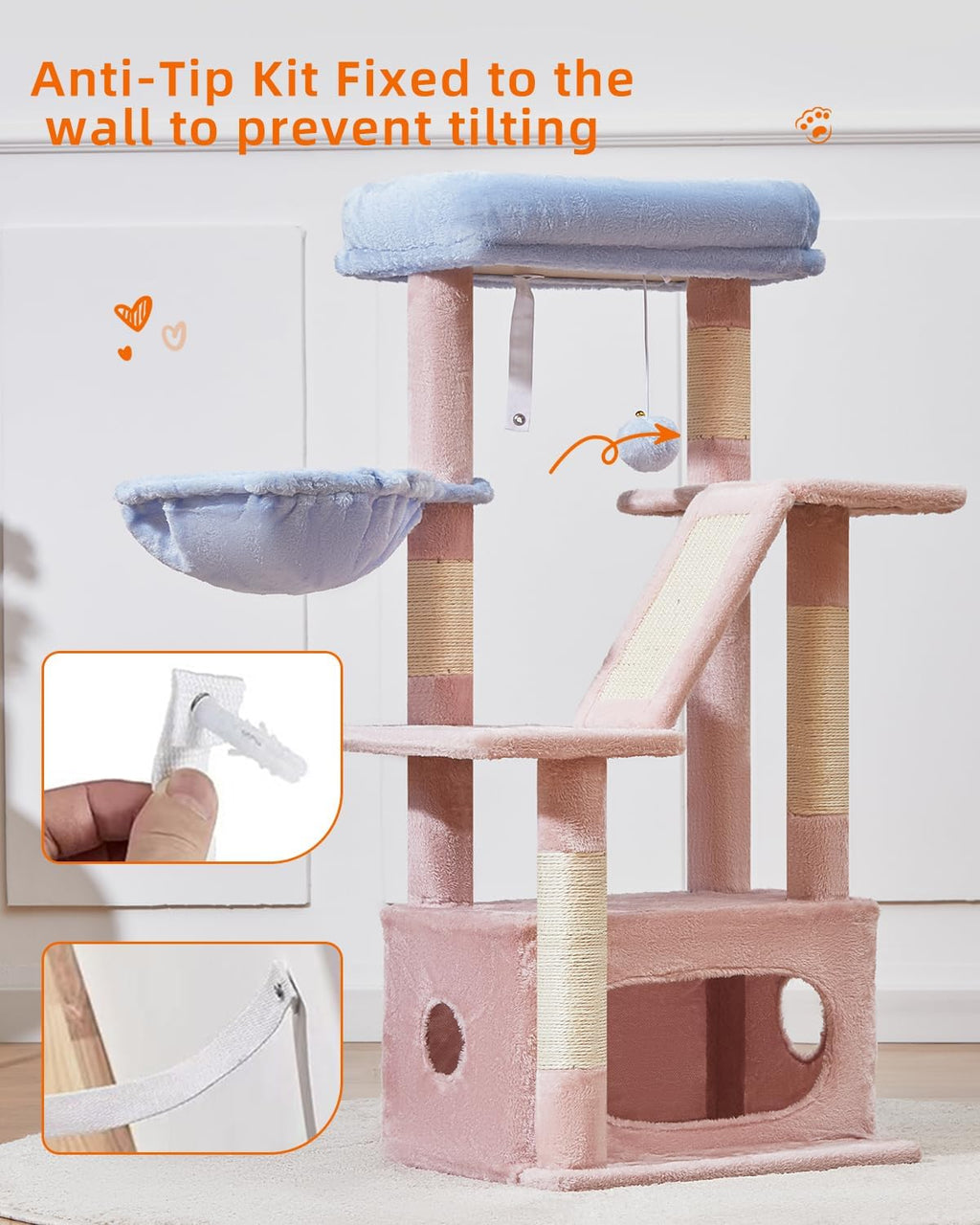 Taoqimiao Cat Tree, 38.5In Cat Tower for Indoor Cats, Suitable for Kittens