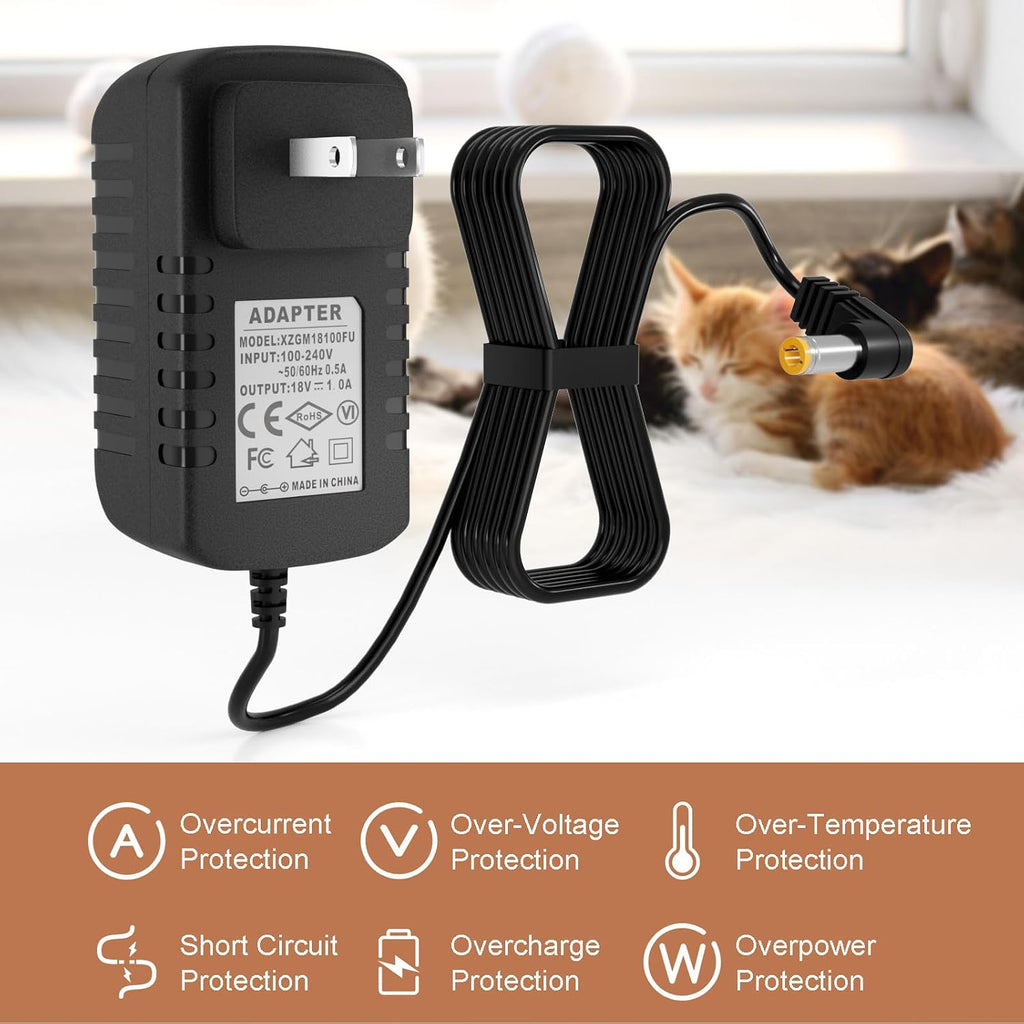 18V Charger for PetSafe ScoopFree Automatic Cat Litter Box RFA-516,