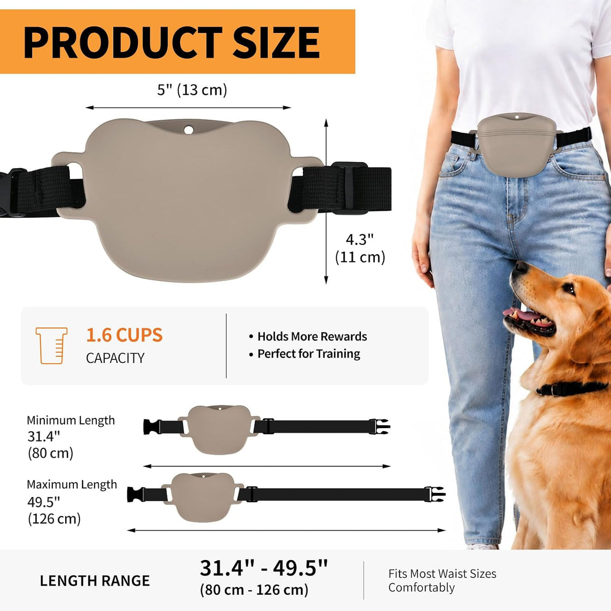 Silicone Dog Treat Pouch with Training Clicker