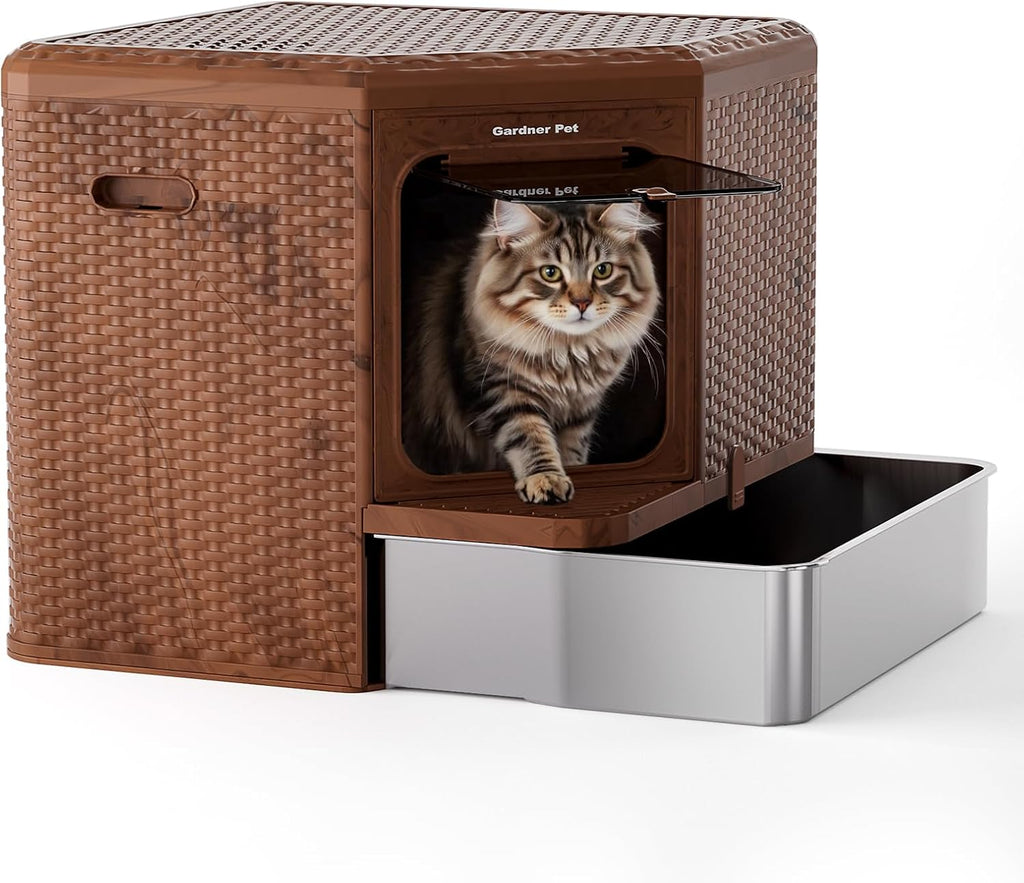 Gradner Pet Cat Litter Box, Odor-Resistant Enclosed Cat Litter Box